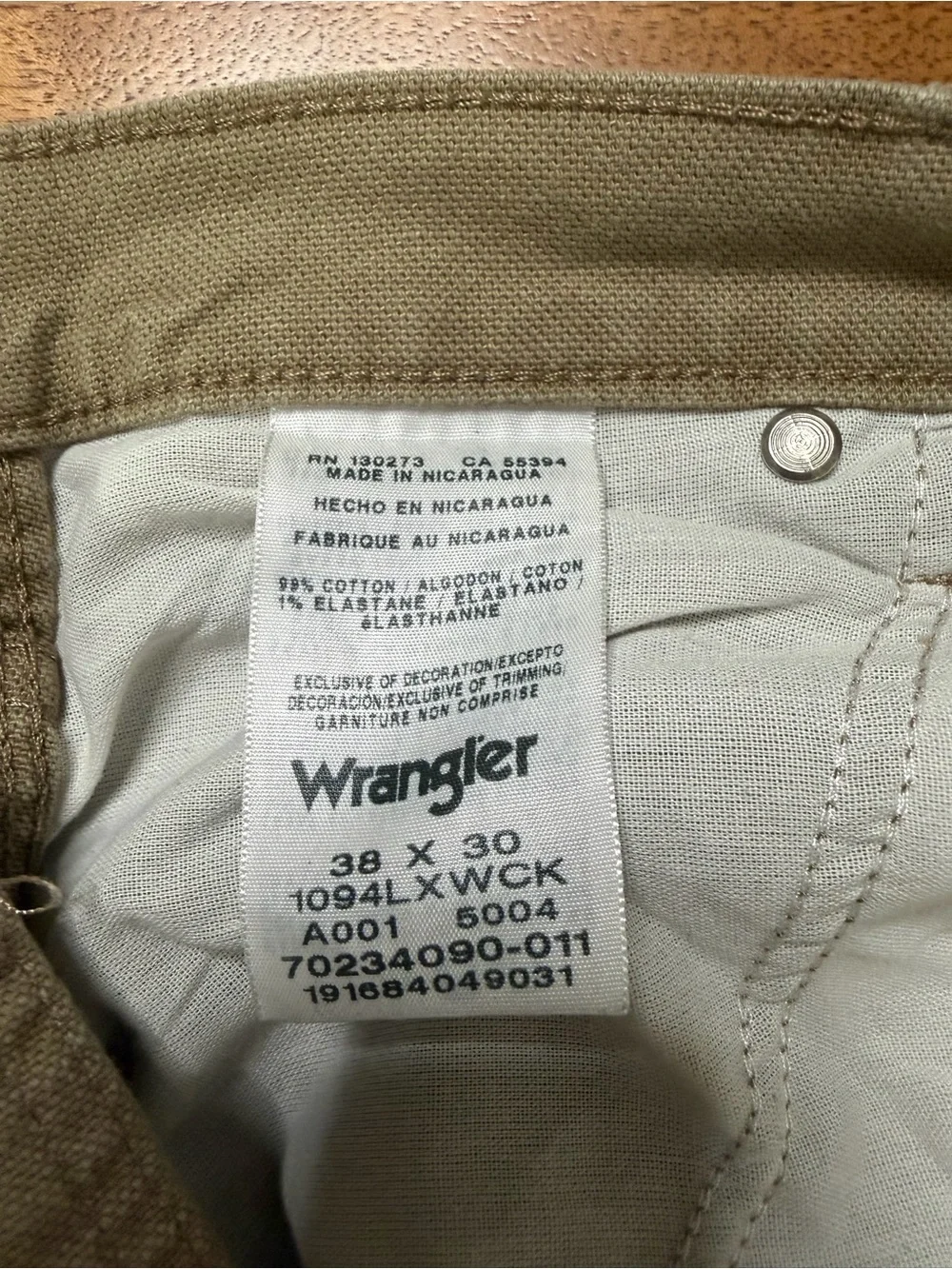 Wrangler - Men’s Five Star Premium Carpenter Jeans | Khaki Canvas | Size 38 x 30